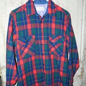 Vintage Sears Roebuck Wool Blend Flannel Shirt Size M (G-6)